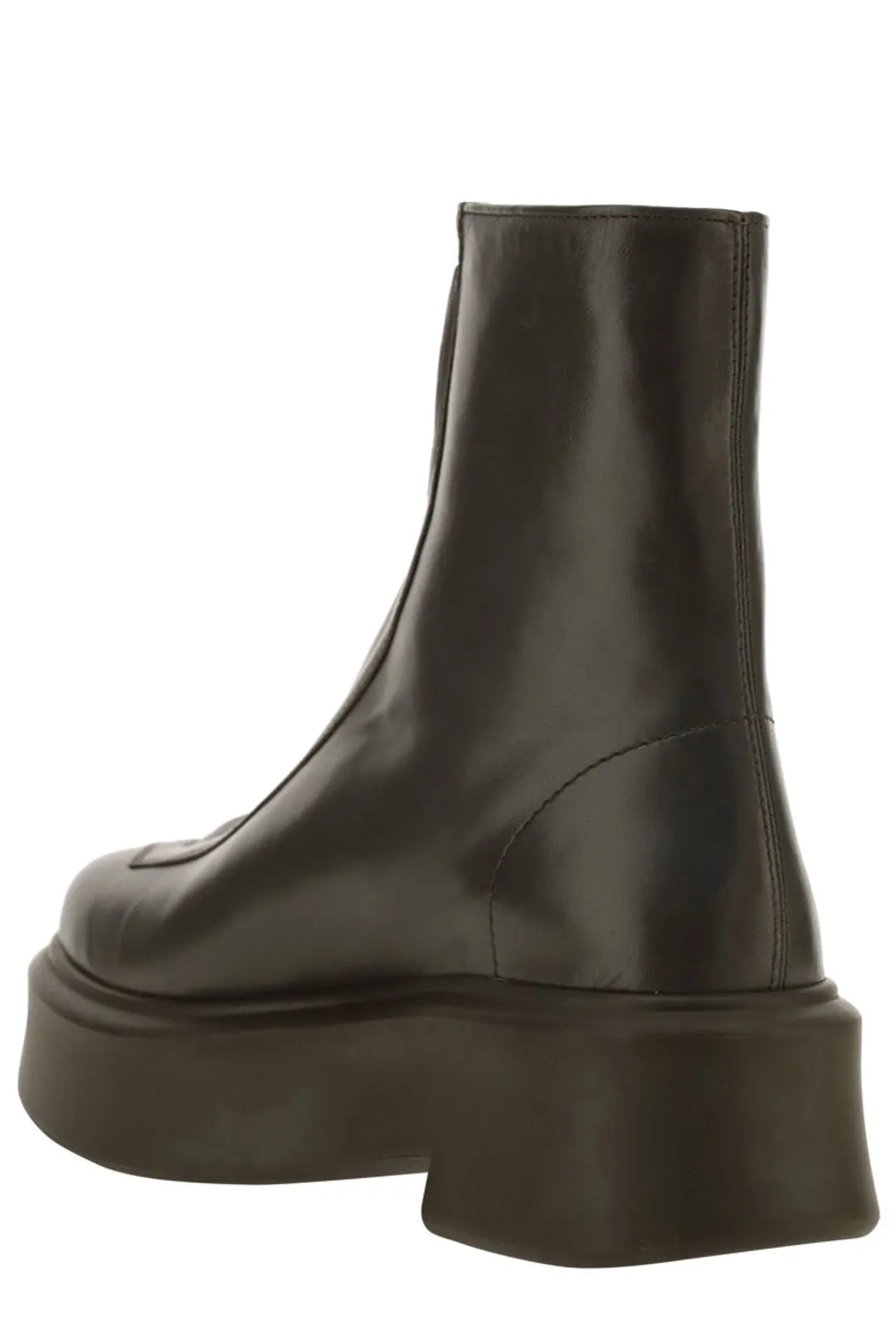 The Row Zip Detailed Round Toe Ankle Boots
